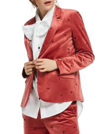 Scotch  amp  Soda Embroidered Velvet Blazer  at Bloomingdales